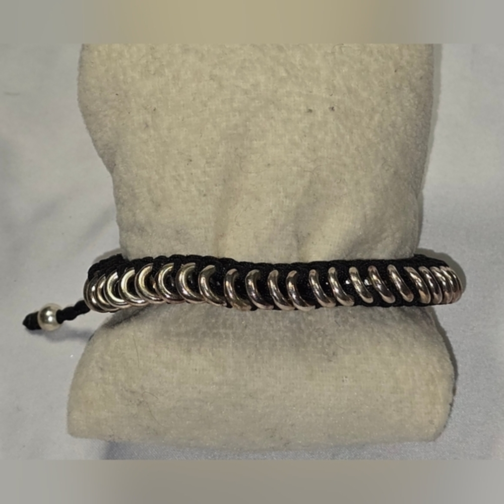 Links of London Silver and Black Authentic Sweetie Friendship‎ Bracelet